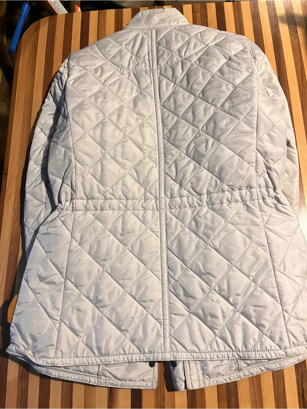 Quilted Women's Coach Jacket in Light Gray